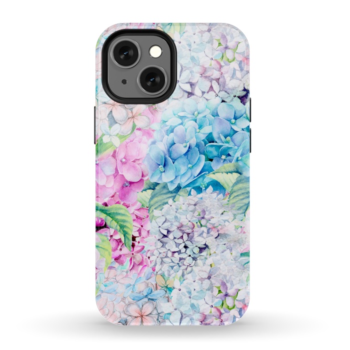 iPhone 13 mini StrongFit Pastel Spring hydrangea Pattern by  Utart