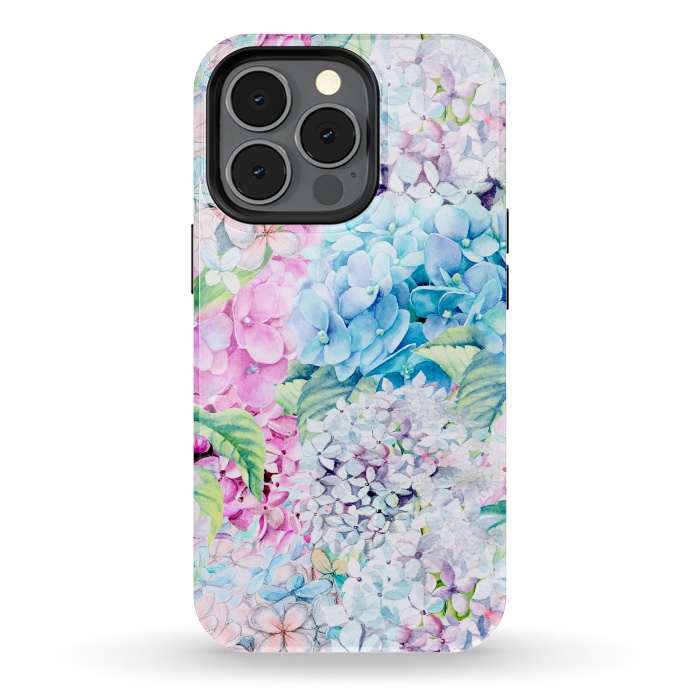 iPhone 13 pro StrongFit Pastel Spring hydrangea Pattern by  Utart