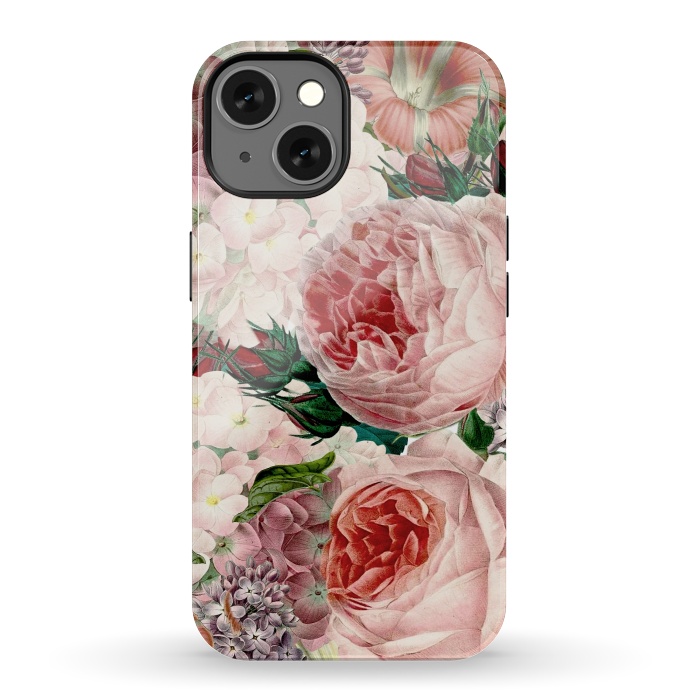 iPhone 13 StrongFit Roses and Hydrangea Pattern by  Utart