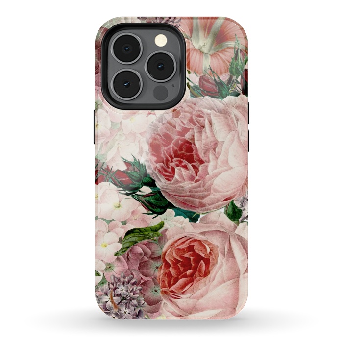 iPhone 13 pro StrongFit Roses and Hydrangea Pattern by  Utart