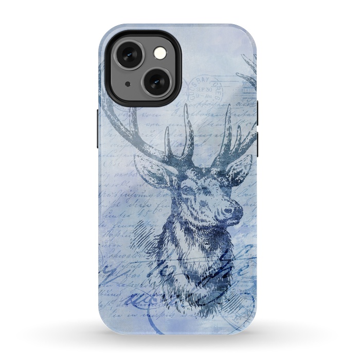 iPhone 13 mini StrongFit Blue Nostalgic Deer by Andrea Haase