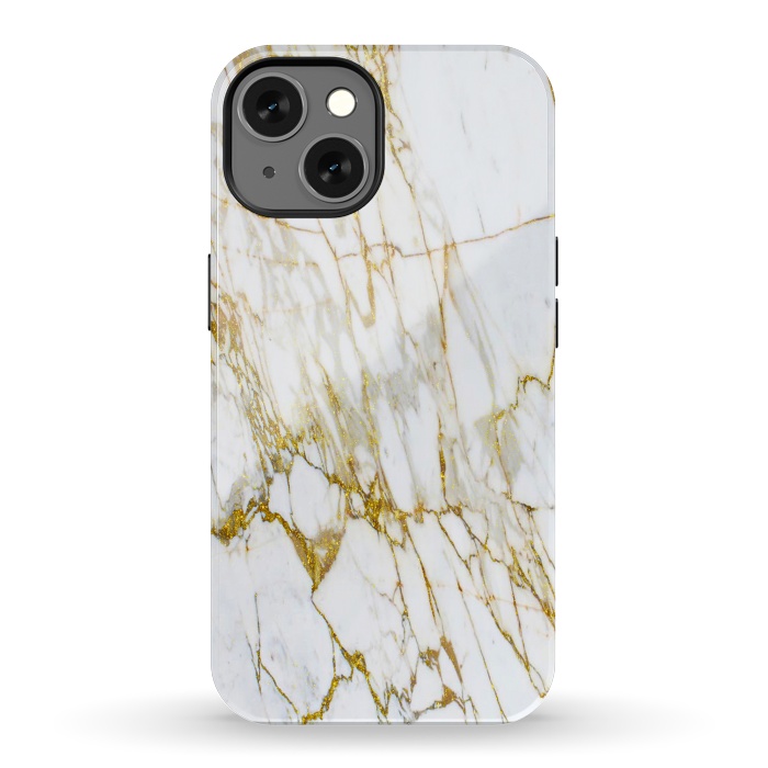 iPhone 13 StrongFit white gold marble by haroulita