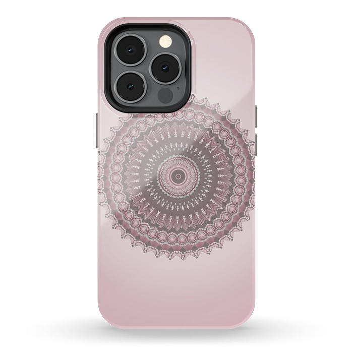 iPhone 13 pro StrongFit Soft Pink Mandala Design by Andrea Haase