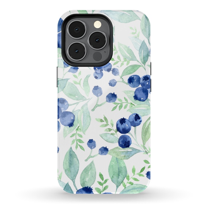 iPhone 13 pro StrongFit Blue Berry Pattern by  Utart