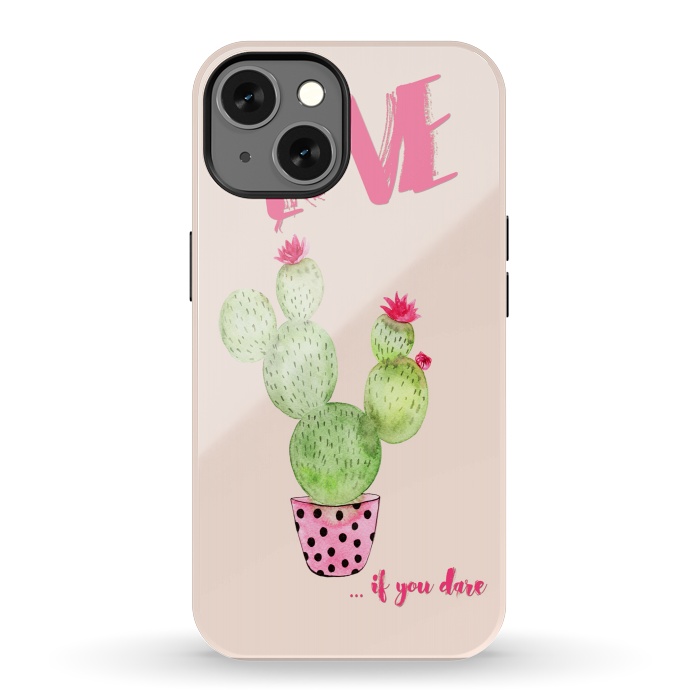 iPhone 13 StrongFit Love if you dare- Cactus by  Utart