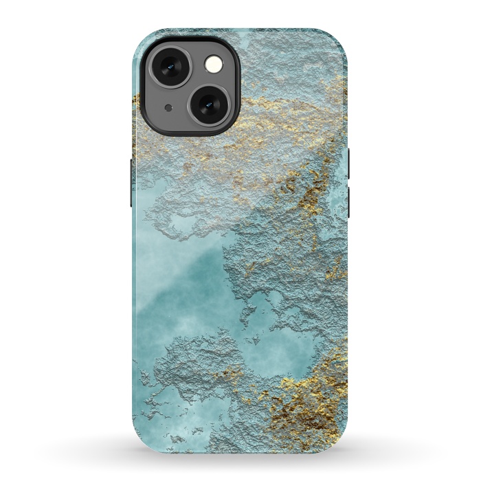 iPhone 13 StrongFit Gold Teal Minearal by Andrea Haase