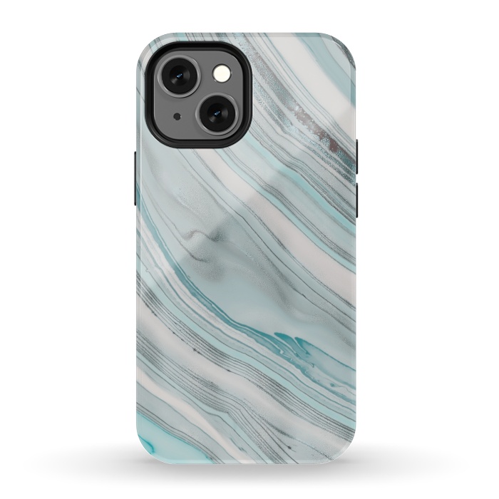 iPhone 13 mini StrongFit Teal Marble Elegance 2 by Andrea Haase