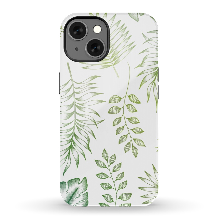 iPhone 13 StrongFit Tropical Leaves by Barlena