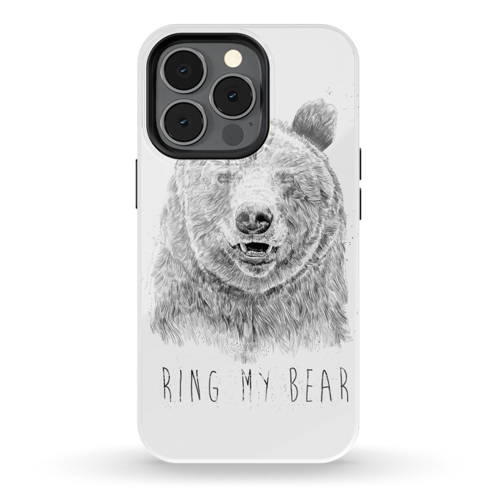 iPhone 13 pro StrongFit Ring my bear (bw) by Balazs Solti