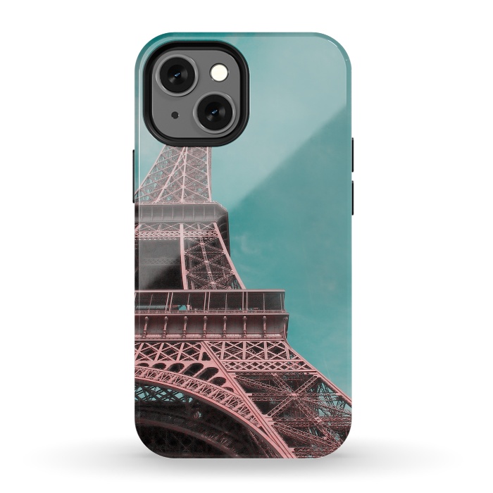 iPhone 13 mini StrongFit Pink Paris Eiffeltower by Andrea Haase