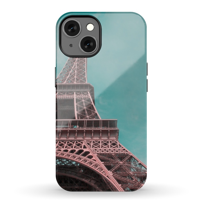 iPhone 13 StrongFit Pink Paris Eiffeltower by Andrea Haase