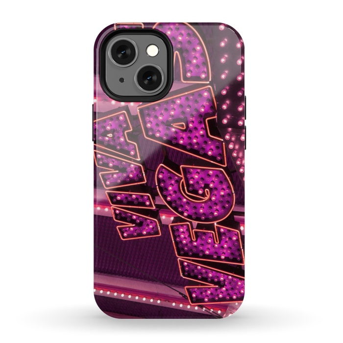 iPhone 13 mini StrongFit Pink Las Vegas Neon Sign by Andrea Haase