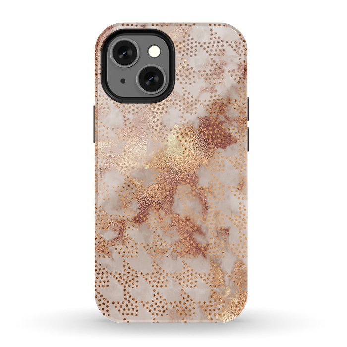 iPhone 13 mini StrongFit Geometrical modern Rose Gold Marble Pattern by  Utart