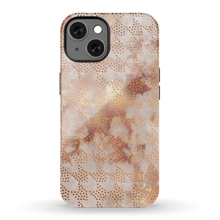 iPhone 13 StrongFit Geometrical modern Rose Gold Marble Pattern by  Utart