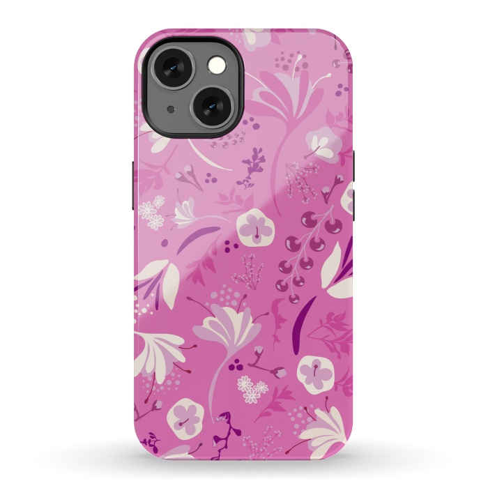 iPhone 13 StrongFit Beautiful Blooms in Pink and White by Paula Ohreen