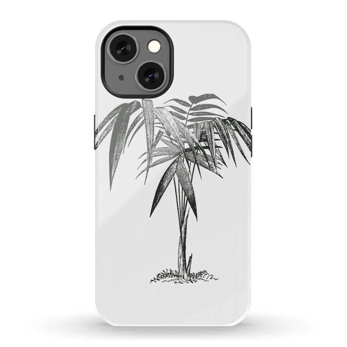 iPhone 13 StrongFit Black And White Vintage Palm Tree by Andrea Haase