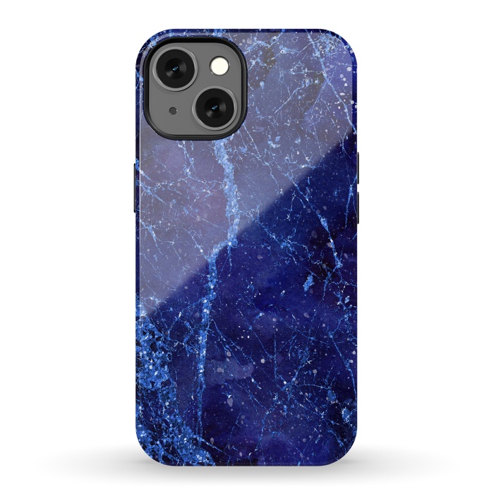 iPhone 13 StrongFit Blue Marbled Glitter 2 by Andrea Haase