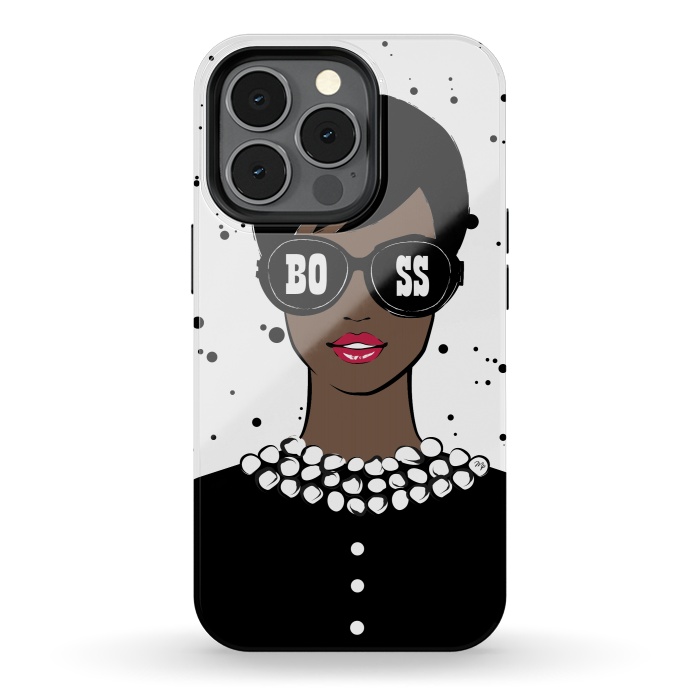 iPhone 13 pro StrongFit Lady Boss Dark Skin by Martina