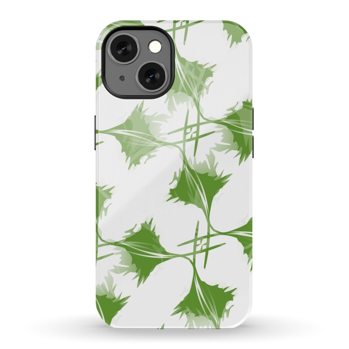 iPhone 13 StrongFit Green Leaves by Creativeaxle