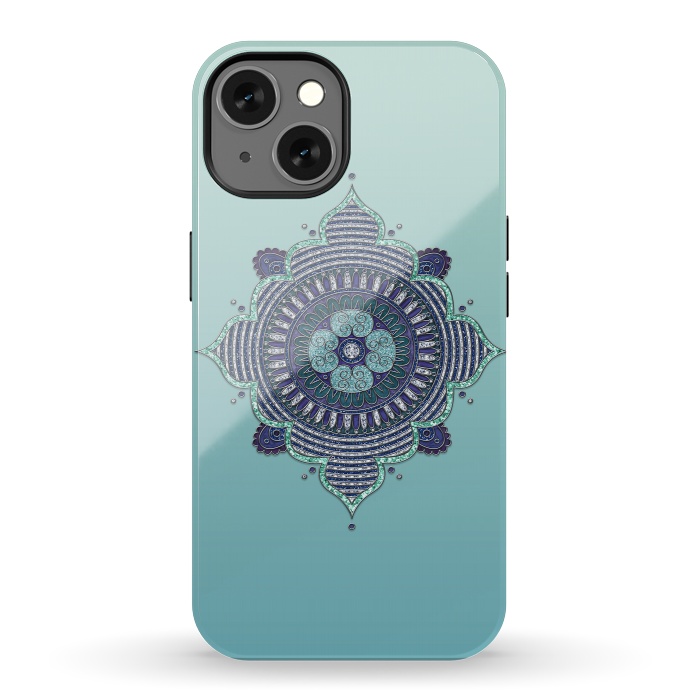 iPhone 13 StrongFit Precious Turquoise Mandala Ornament by Andrea Haase