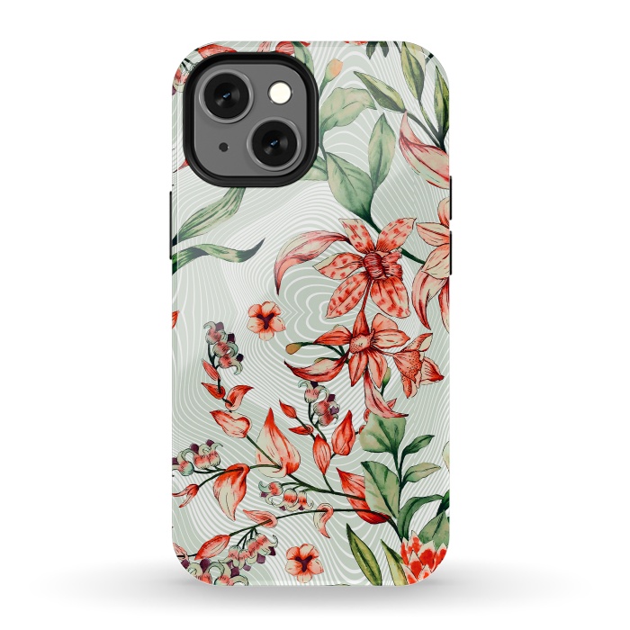 iPhone 13 mini StrongFit Exotic tropical bloom 027 by Mmartabc