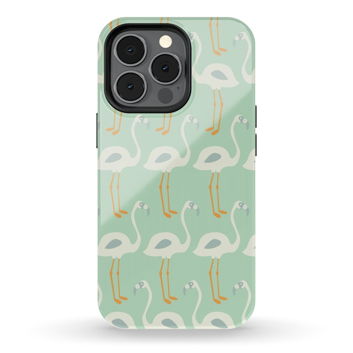 iPhone 13 pro StrongFit Flamingo Mint Pattern 004 by Jelena Obradovic