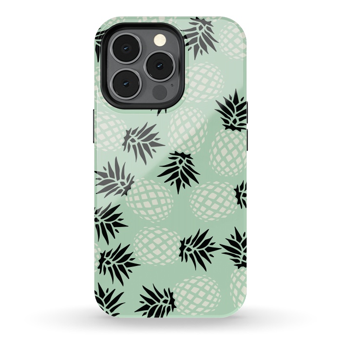 iPhone 13 pro StrongFit Pineapple Mint Pattern 023 by Jelena Obradovic