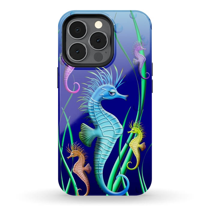 iPhone 13 pro StrongFit Seahorses Underwater Scenery by BluedarkArt