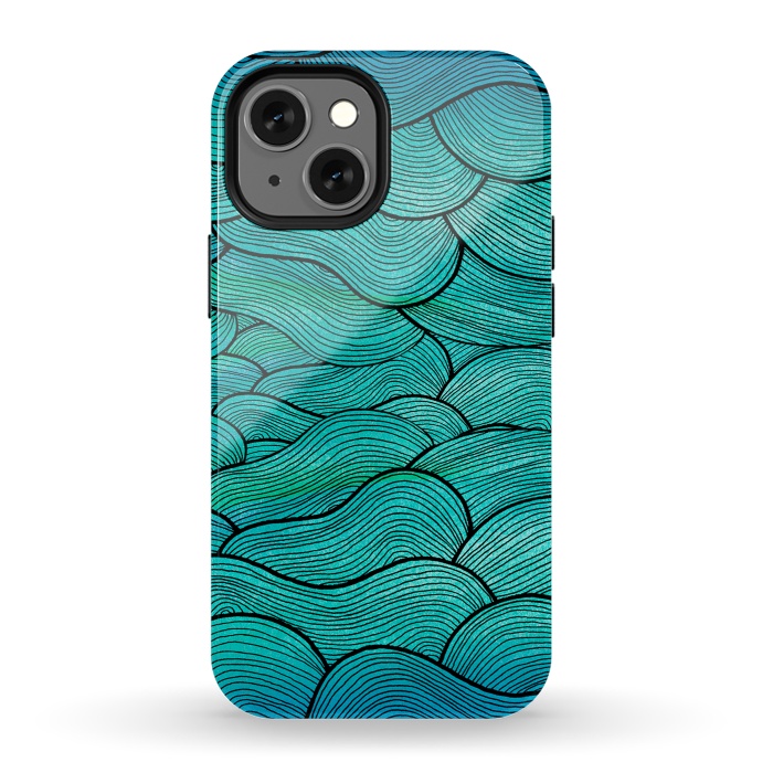 iPhone 13 mini StrongFit sea waves by Pom Graphic Design