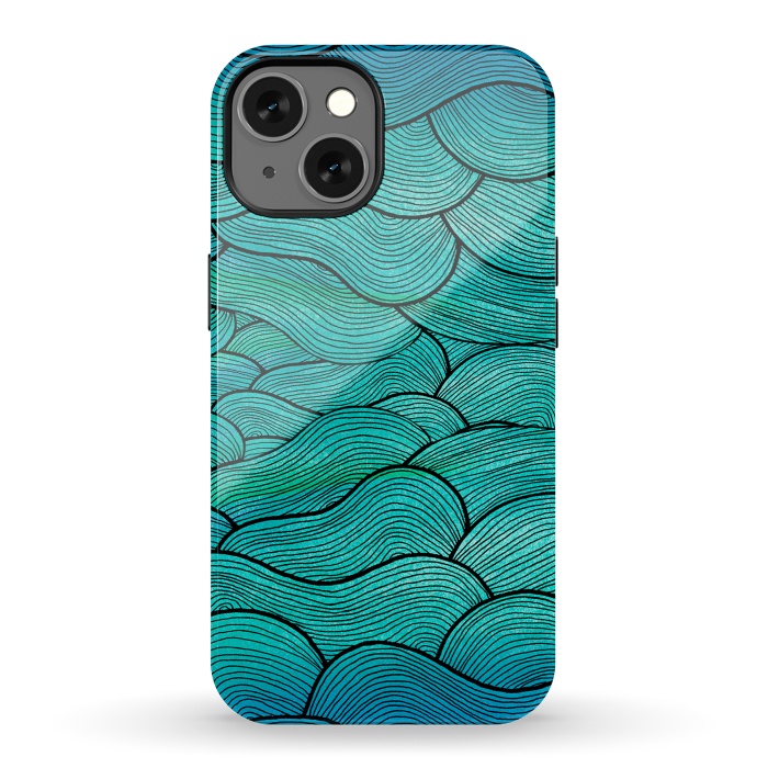 iPhone 13 StrongFit sea waves by Pom Graphic Design