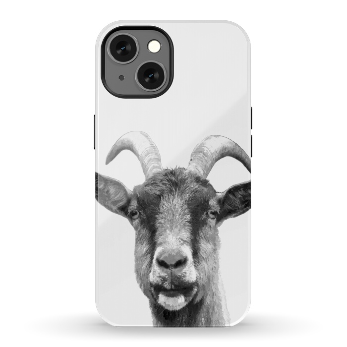 iPhone 13 StrongFit Black and White Goat Portrait by Alemi