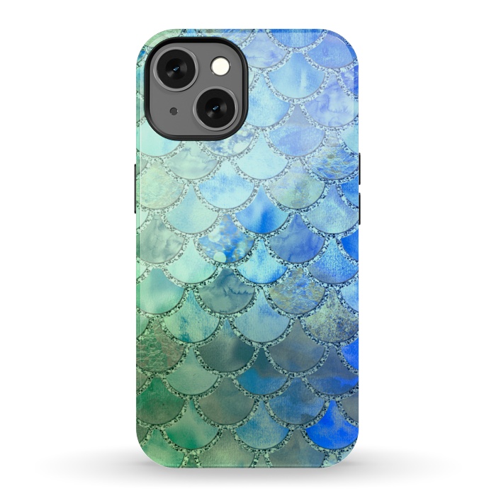 iPhone 13 StrongFit Ocean green and blue Mermaid Scales by  Utart