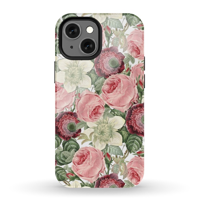 iPhone 13 mini StrongFit Pastel Vintage Roses Pattern by  Utart