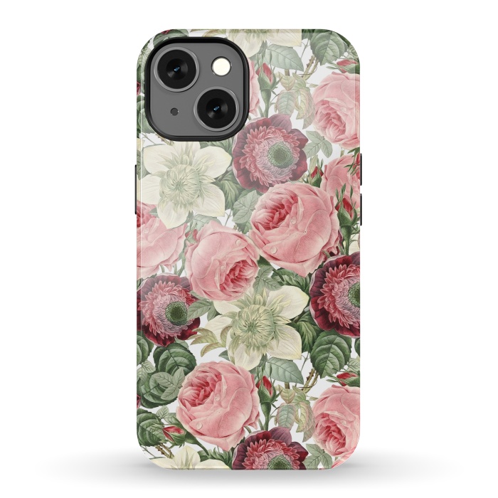 iPhone 13 StrongFit Pastel Vintage Roses Pattern by  Utart