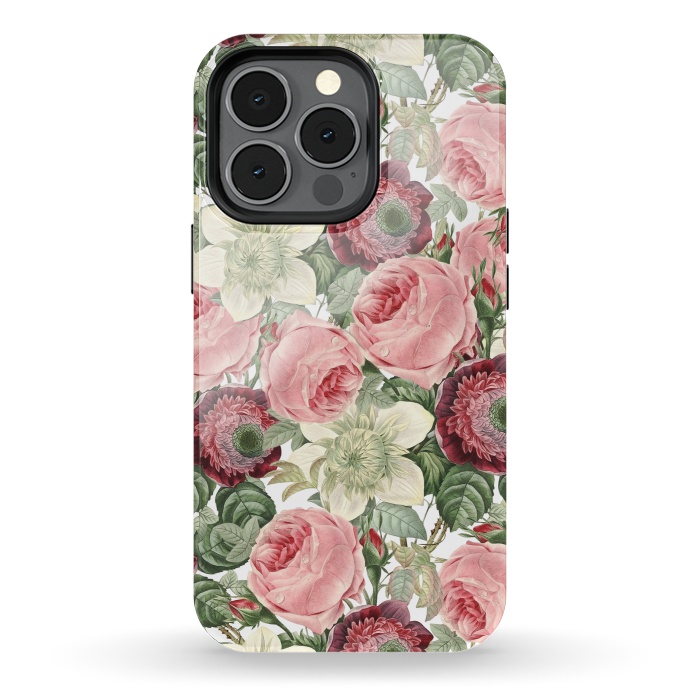 iPhone 13 pro StrongFit Pastel Vintage Roses Pattern by  Utart
