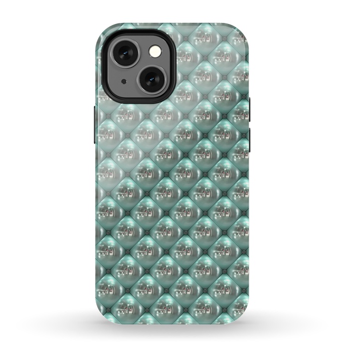 iPhone 13 mini StrongFit Shiny Turquoise Pearls 2 by Andrea Haase