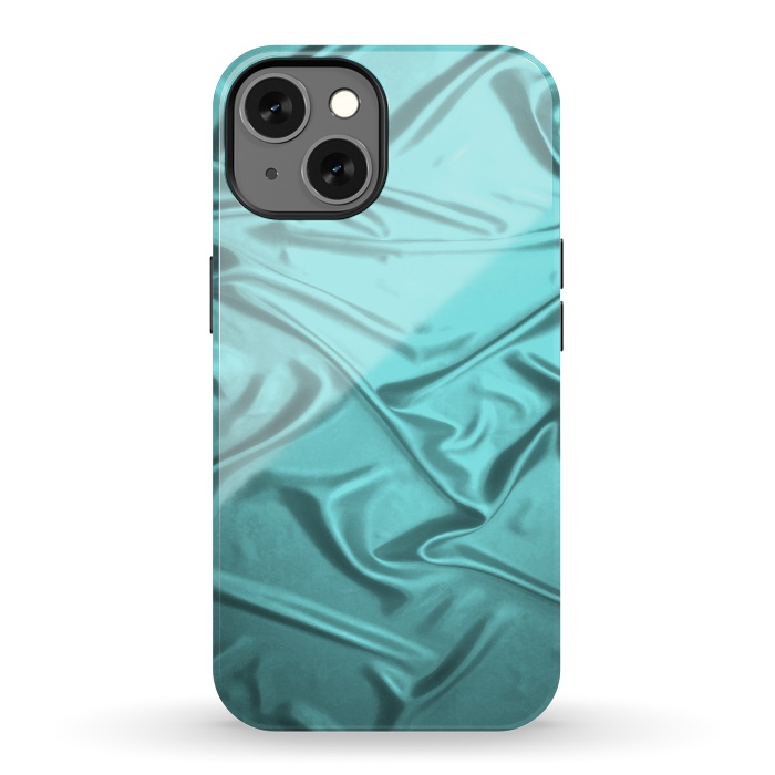 iPhone 13 StrongFit Shimmering Teal Satin by Andrea Haase