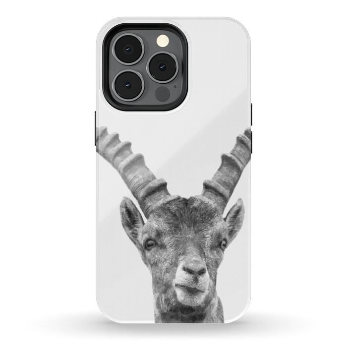 iPhone 13 pro StrongFit Black and White Capricorn by Alemi