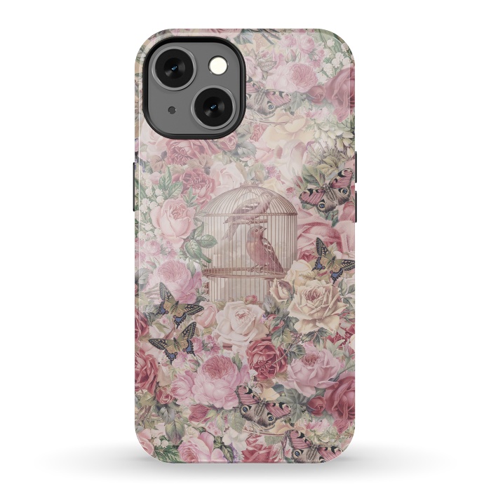 iPhone 13 StrongFit Nostalgic Flowers With Birdcage by Andrea Haase