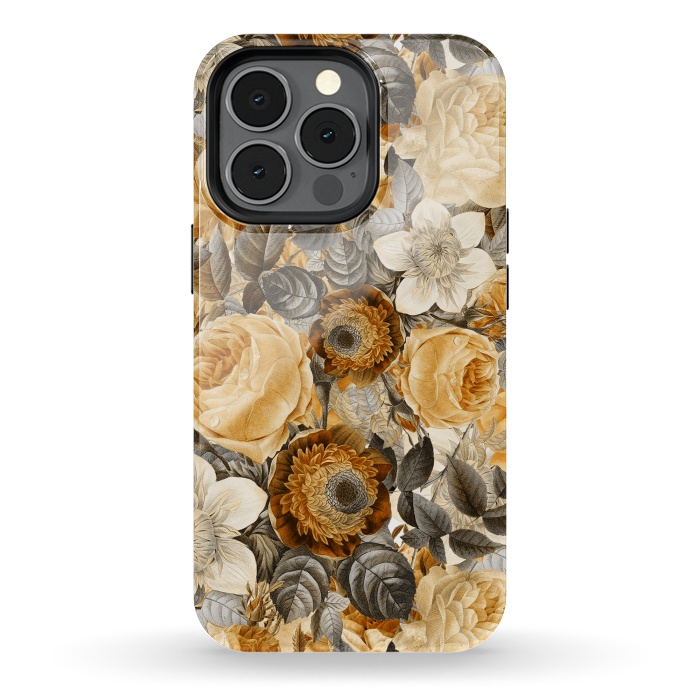 iPhone 13 pro StrongFit luxuriantly gold vintage floral pattern by  Utart