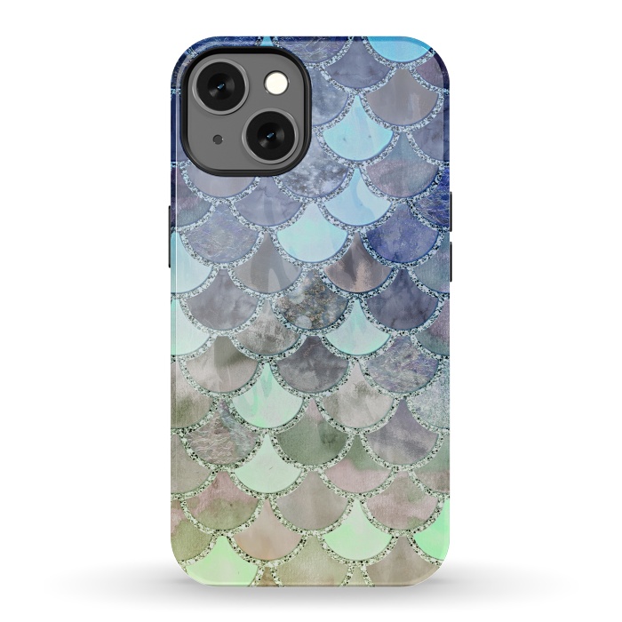 iPhone 13 StrongFit Multicolor Watercolor Fish and Mermaid Scales by  Utart