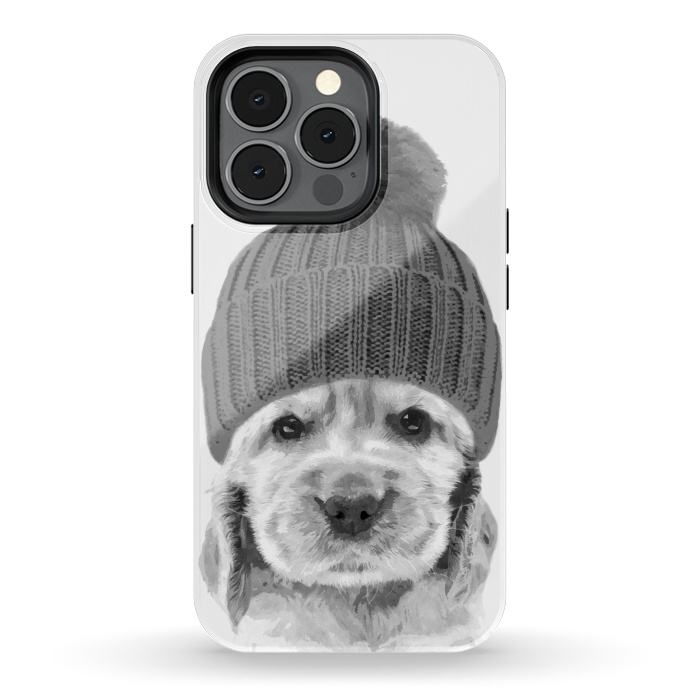 iPhone 13 pro StrongFit Black and White Cocker Spaniel by Alemi