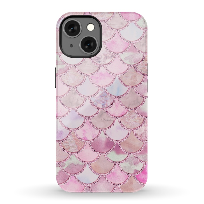iPhone 13 StrongFit Pretty pink and pastel Mermaid Scales  by  Utart