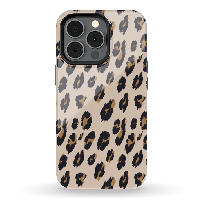 iPhone 13 pro StrongFit B&B Leopard Design by Joanna Vog