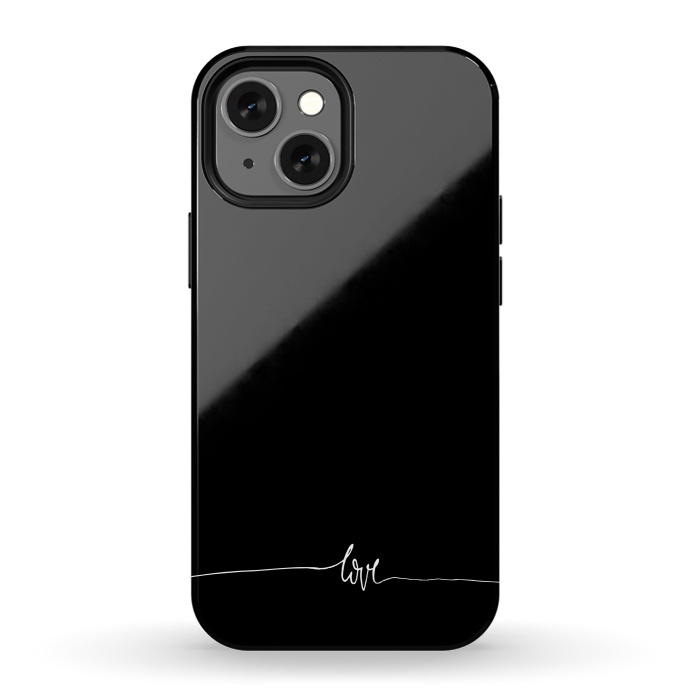 iPhone 13 mini StrongFit Simply love - on black by DaDo ART