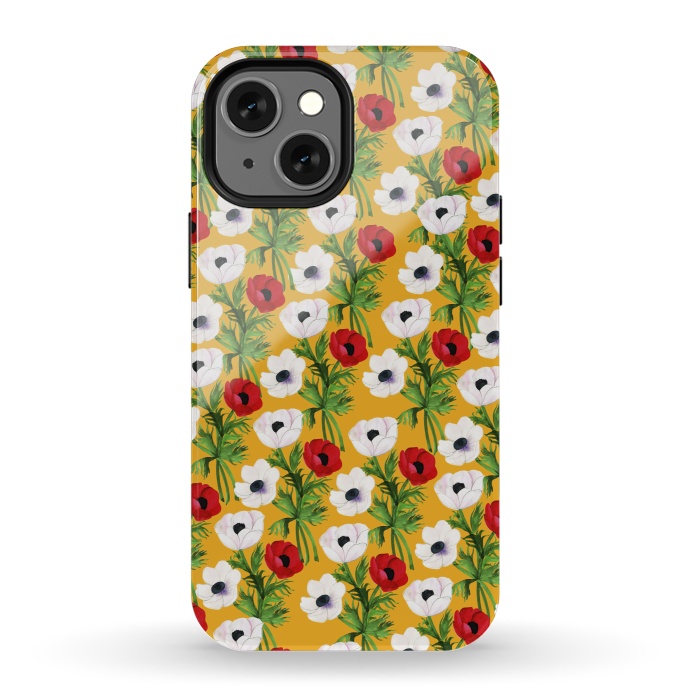 iPhone 13 mini StrongFit Yellow Flowers Rain by Rossy Villarreal