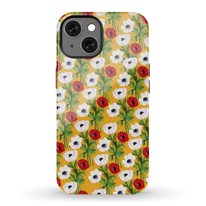 iPhone 13 StrongFit Yellow Flowers Rain by Rossy Villarreal