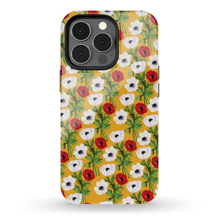iPhone 13 pro StrongFit Yellow Flowers Rain by Rossy Villarreal