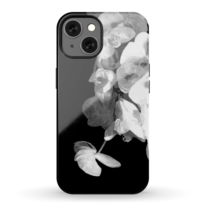iPhone 13 StrongFit White Orchids Black Background by Alemi