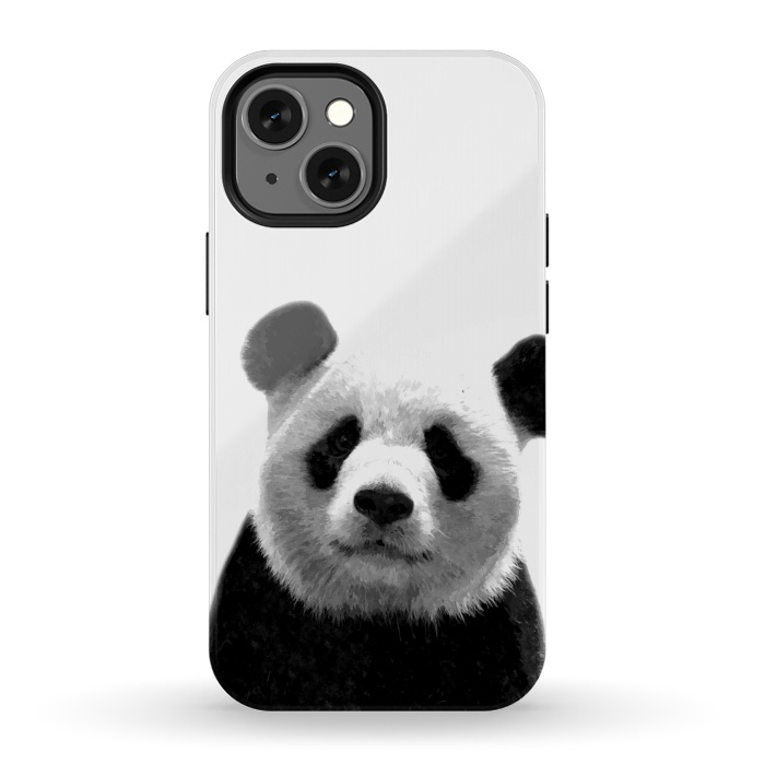 iPhone 13 mini StrongFit Black and White Panda Portrait by Alemi